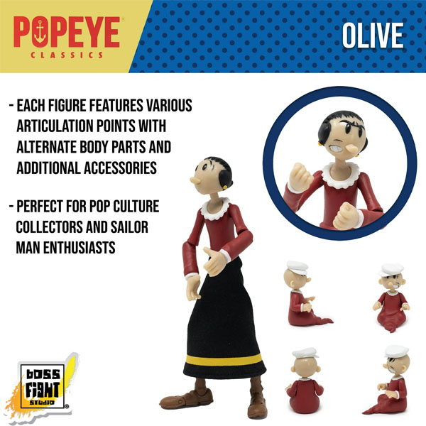 Boss Fight Studio Popeye Classics Olive Oyl Action Figure